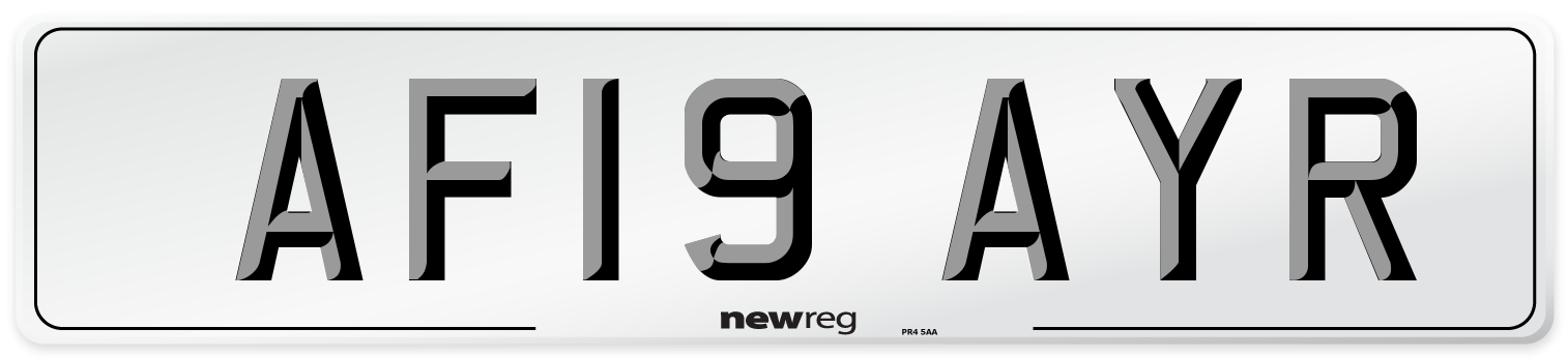 AF19 AYR Number Plate from New Reg